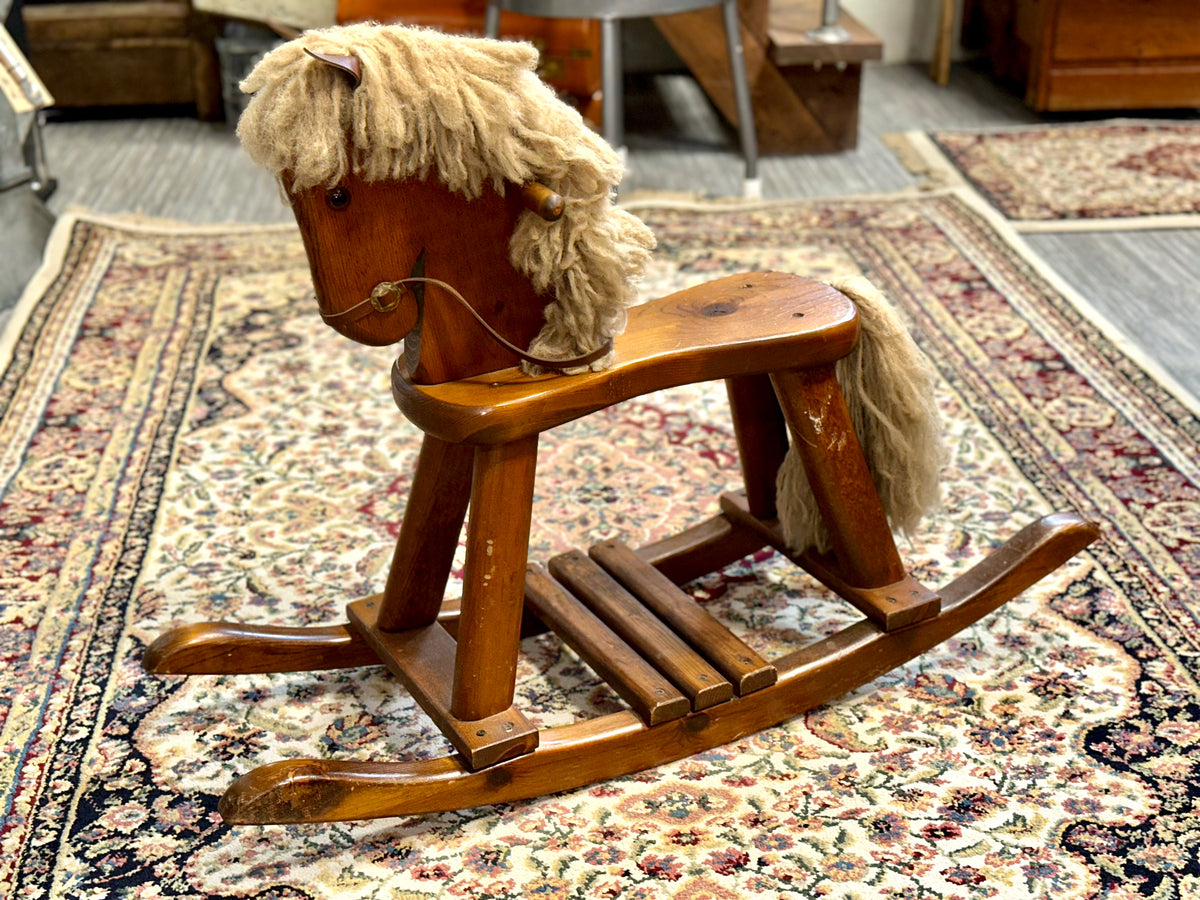 vintage rocking horse nursery decor