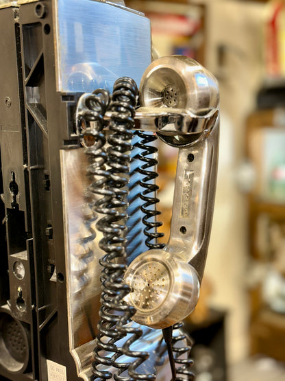 Classic Edition vintage rotary telephone with chrome finish