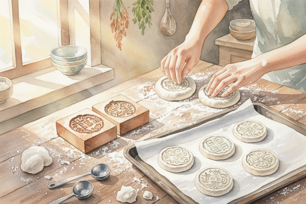 making cookies with them - should be a water color picture