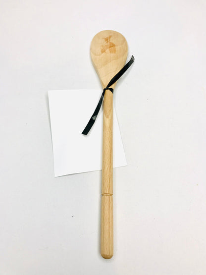 Hevea Wood Spoon with Attached Recipe Card