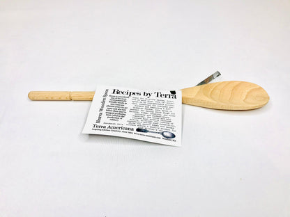 Hevea Wood Spoon with Attached Recipe Card