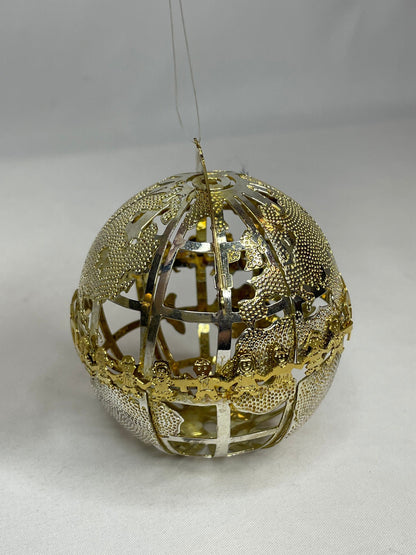 Vintage Wallace Silversmiths Millennium 2000 Globe Ornament / "Children Are The Future"