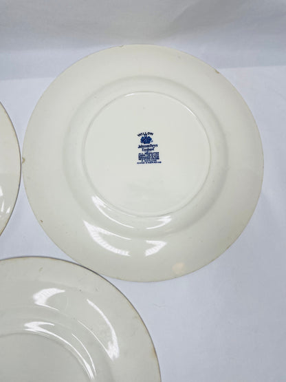 Vintage Blue Willow Johnson Brother’s England Dinner Plates 10”- Set of 7