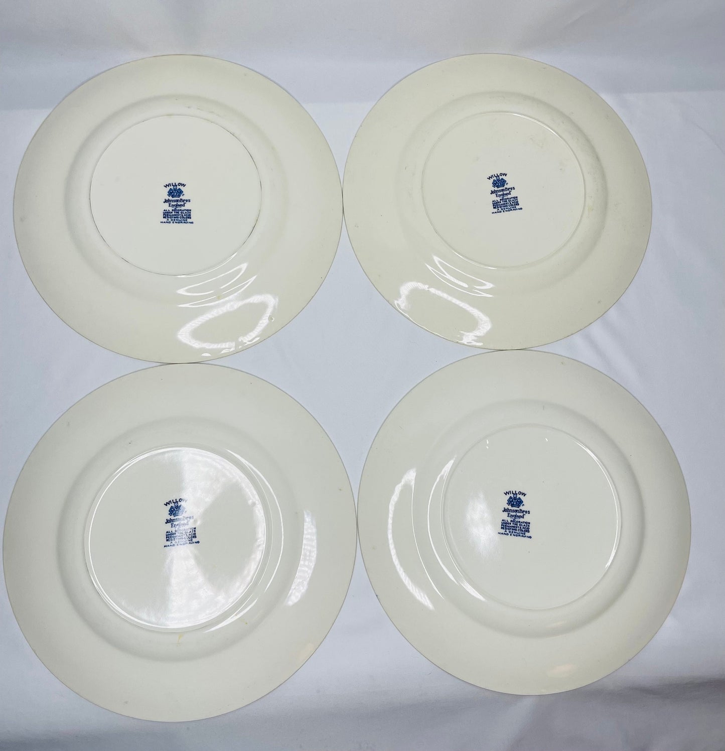 Vintage Blue Willow Johnson Brother’s England Dinner Plates 10”- Set of 7