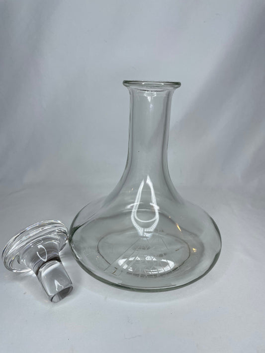 Vintage Etched Glass Nautical Decanter