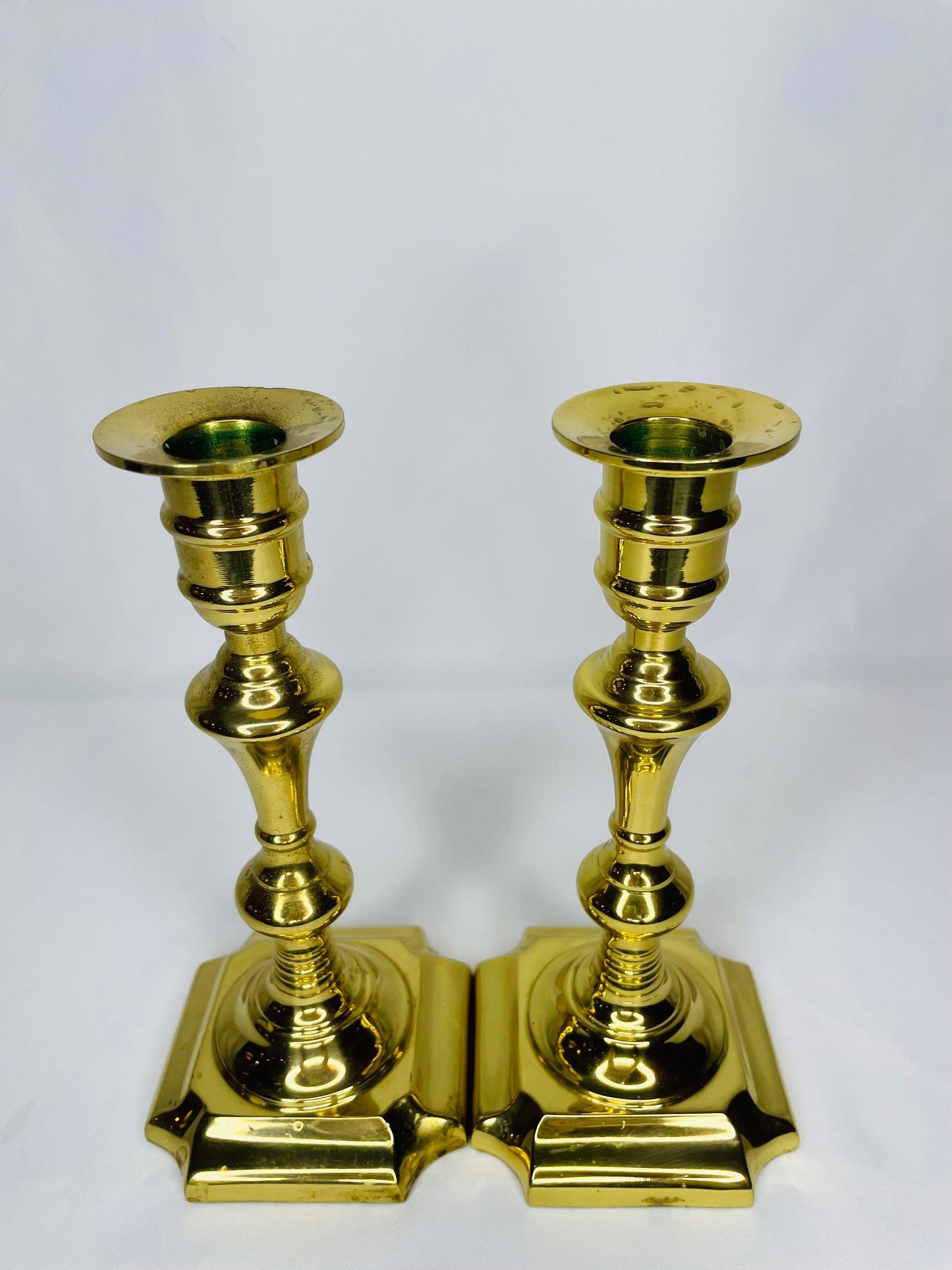 Vintage Brass Candlestick Holder Set of 2