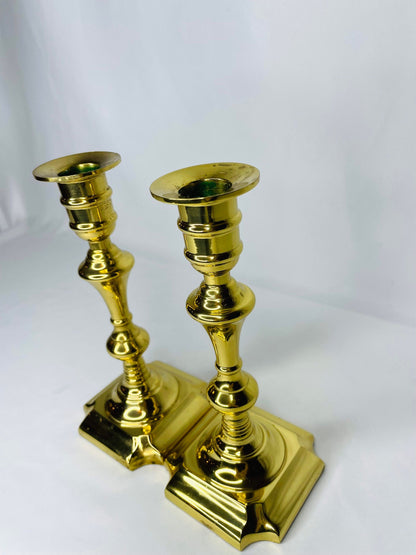 Vintage Brass Candlestick Holder Set of 2