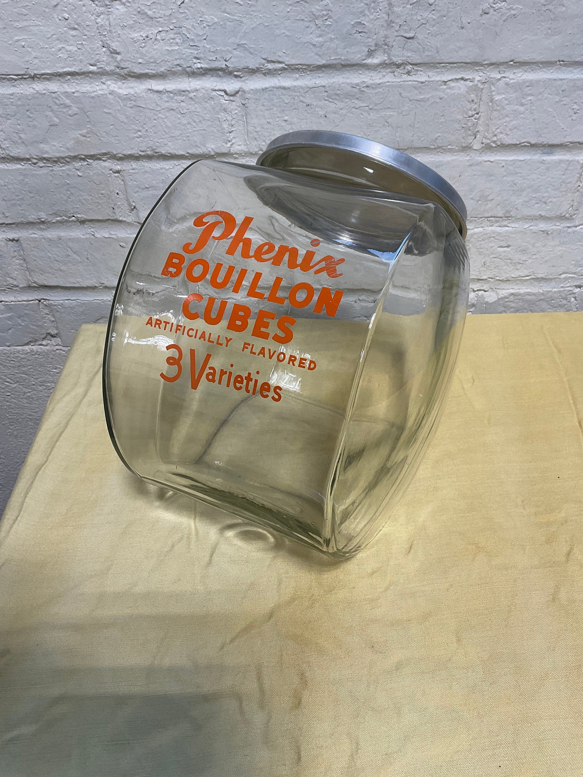 アンティーク　Phenix Bouillon Cubes ガラス瓶 キャニスター Phenix Bouillon Cube Glass Container – Terra Americana