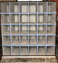 Industrial Wooden/Metal Movable Utility Storage Unit-30 Compartments for Tools/Mail/Shoes/Crafts/Organize Supplies