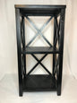 3-Tier Black Wooden Decor Bookshelf/Plant Stand/Side Table