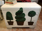 Unique White Painted Topiary Decor Wooden Dresser/Credenza