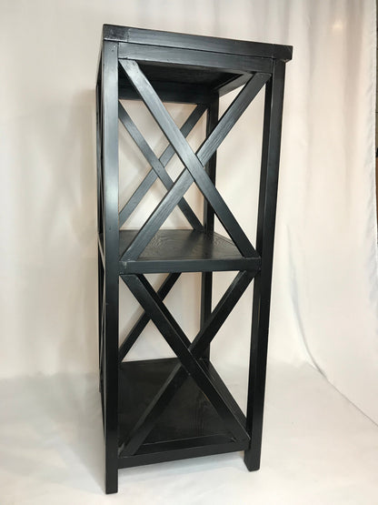 3-Tier Black Wooden Decor Bookshelf/Plant Stand/Side Table