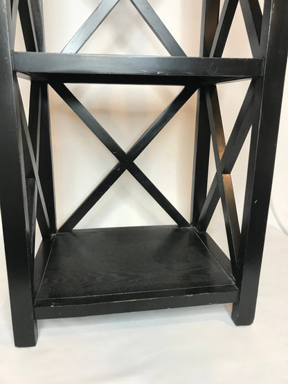 3-Tier Black Wooden Decor Bookshelf/Plant Stand/Side Table