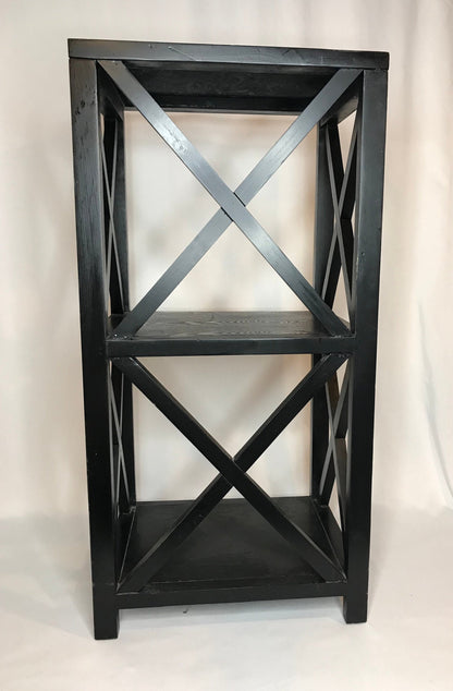 3-Tier Black Wooden Decor Bookshelf/Plant Stand/Side Table