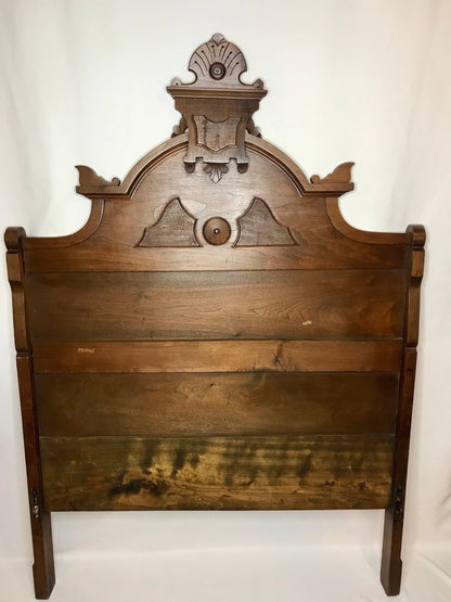 Treasured Victorian Dark Wooden Twin Bed Frame