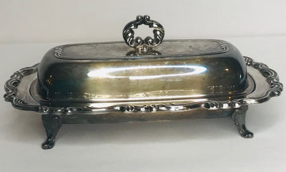 Wm a rogers silver plated butter dish