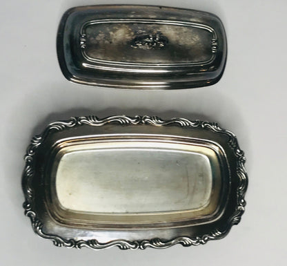 Wm a rogers silver plated butter dish