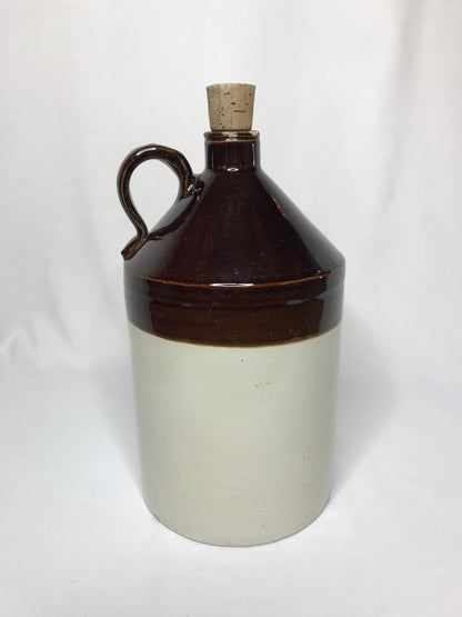 Two-tone Stoneware Moonshine Crock w/Cork