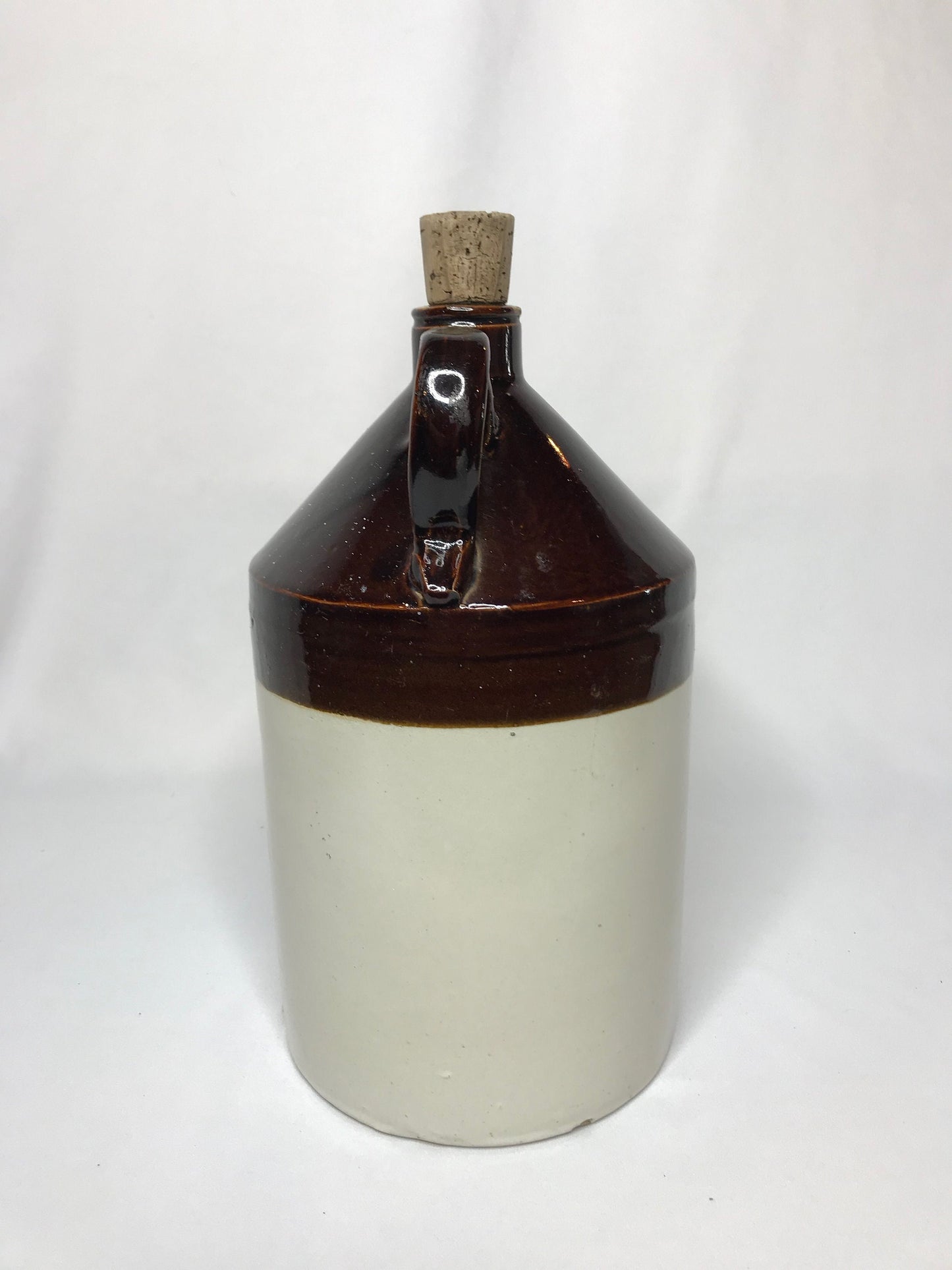 Two-tone Stoneware Moonshine Crock w/Cork