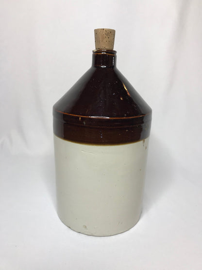 Two-tone Stoneware Moonshine Crock w/Cork