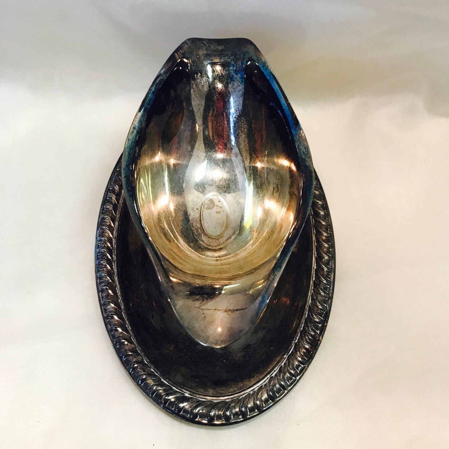 1950's silver-plated gravy boat