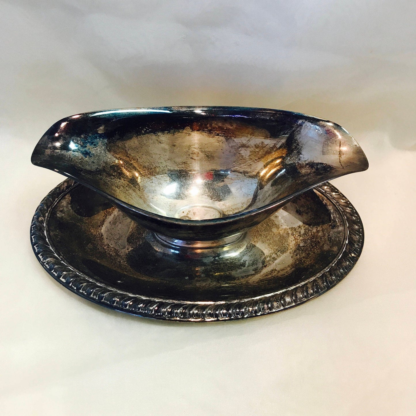 1950's silver-plated gravy boat