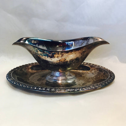 1950's silver-plated gravy boat