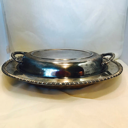 Vintage oval silverplate tray