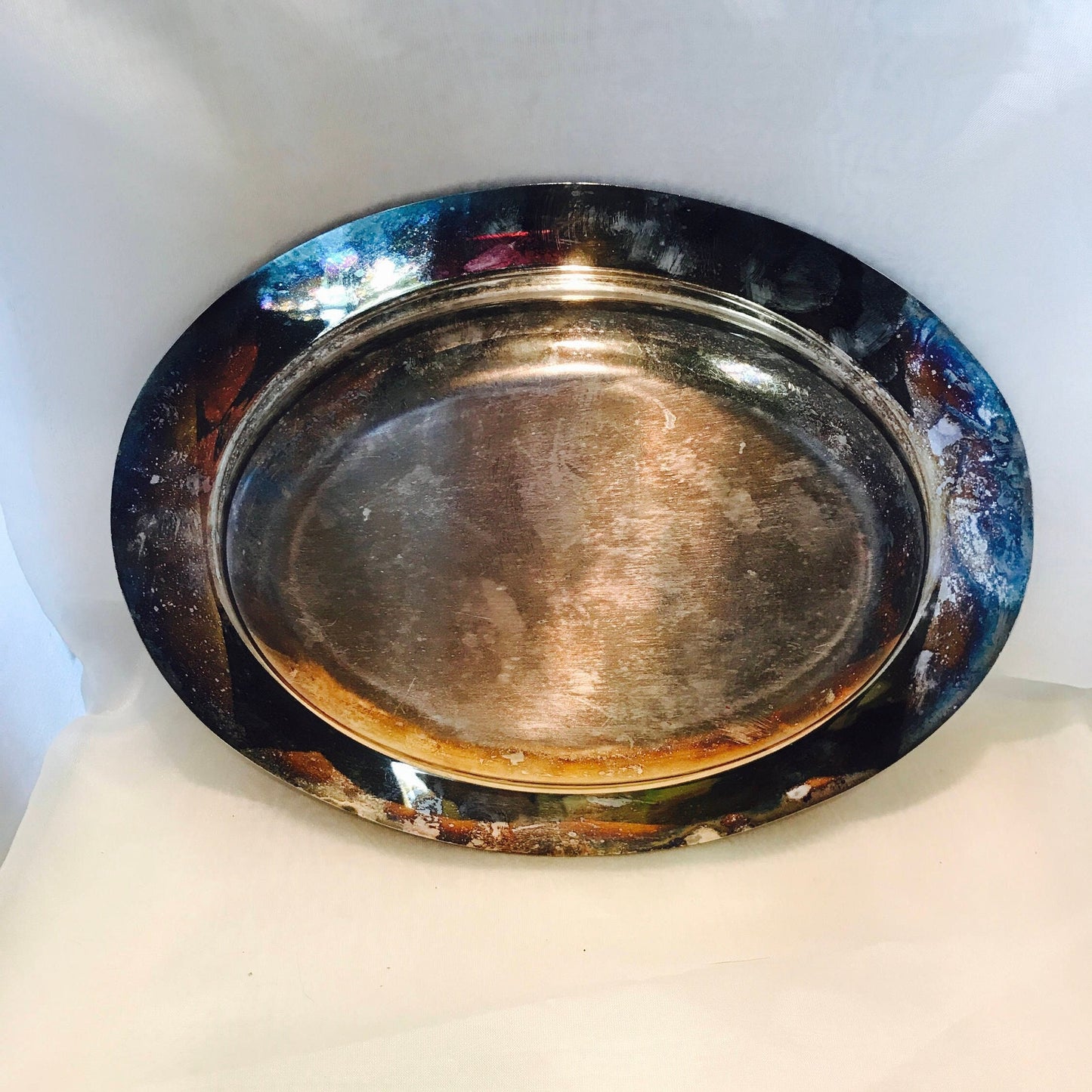 Vintage oval silverplate tray