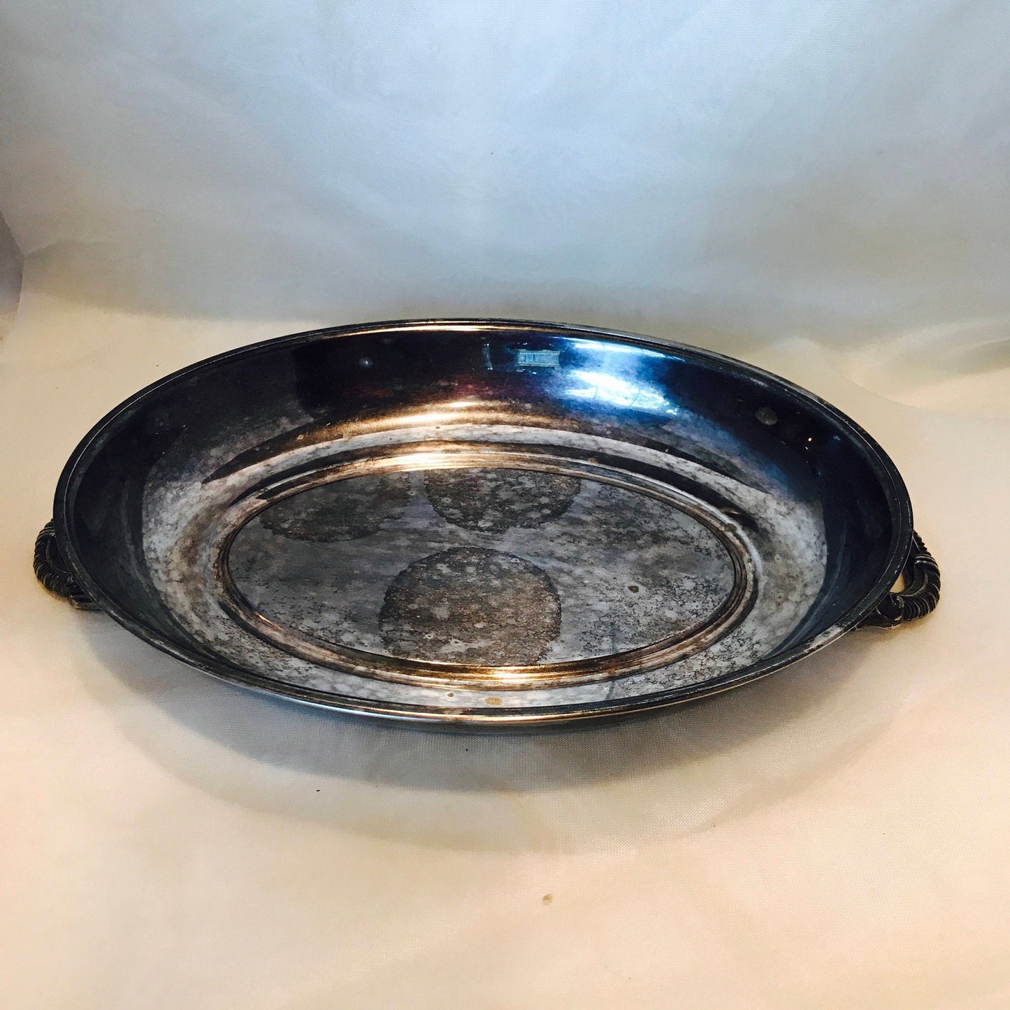 Vintage oval silverplate tray