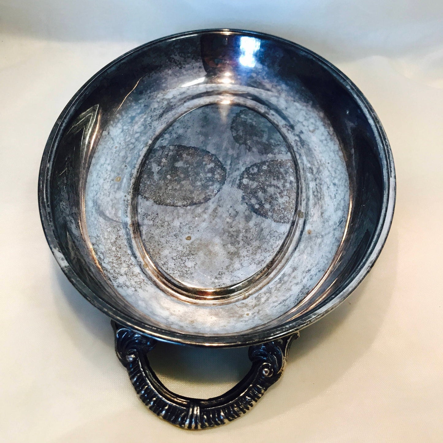 Vintage oval silverplate tray