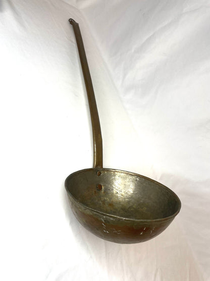 Vintage hand-forged large decorative copper ladle