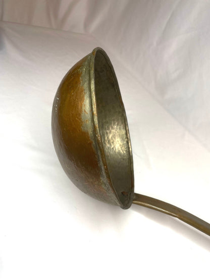 Vintage hand-forged large decorative copper ladle