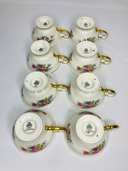 Castleton china castleton rose tea cups & saucer - set 8 cups and Castleton china castleton rose tea cups & saucer - set 8 cups and