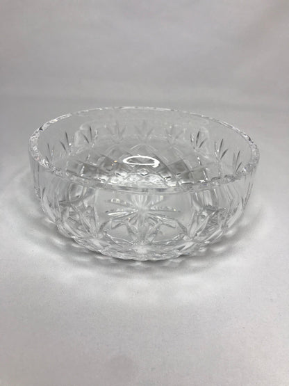 Vintage cut crystal glass decorative bowl  6"d