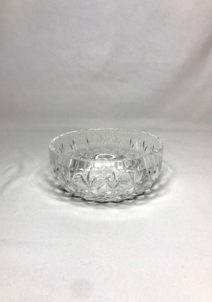 Vintage cut crystal glass decorative bowl  6"d