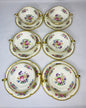 Castleton china castleton rose (6) footed cream soup bowls & (6) saucer set