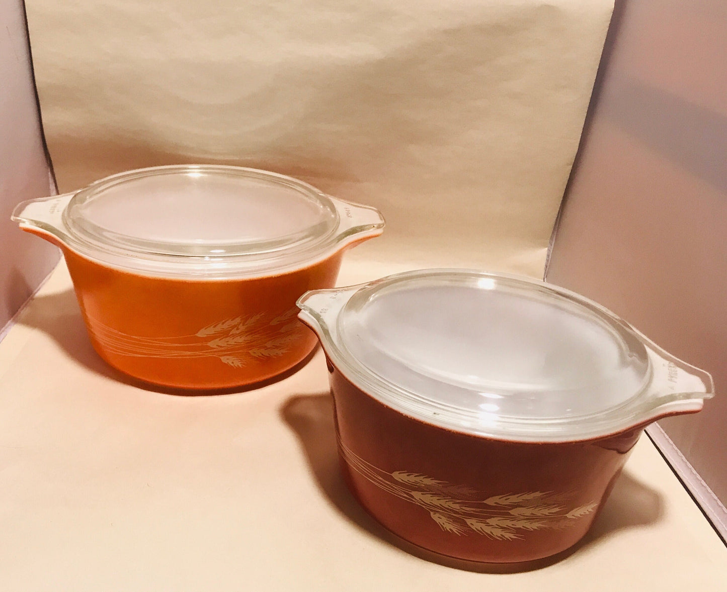 Vintage Pyrex 6-piece autumn harvest wheat mixing/casserole bowls