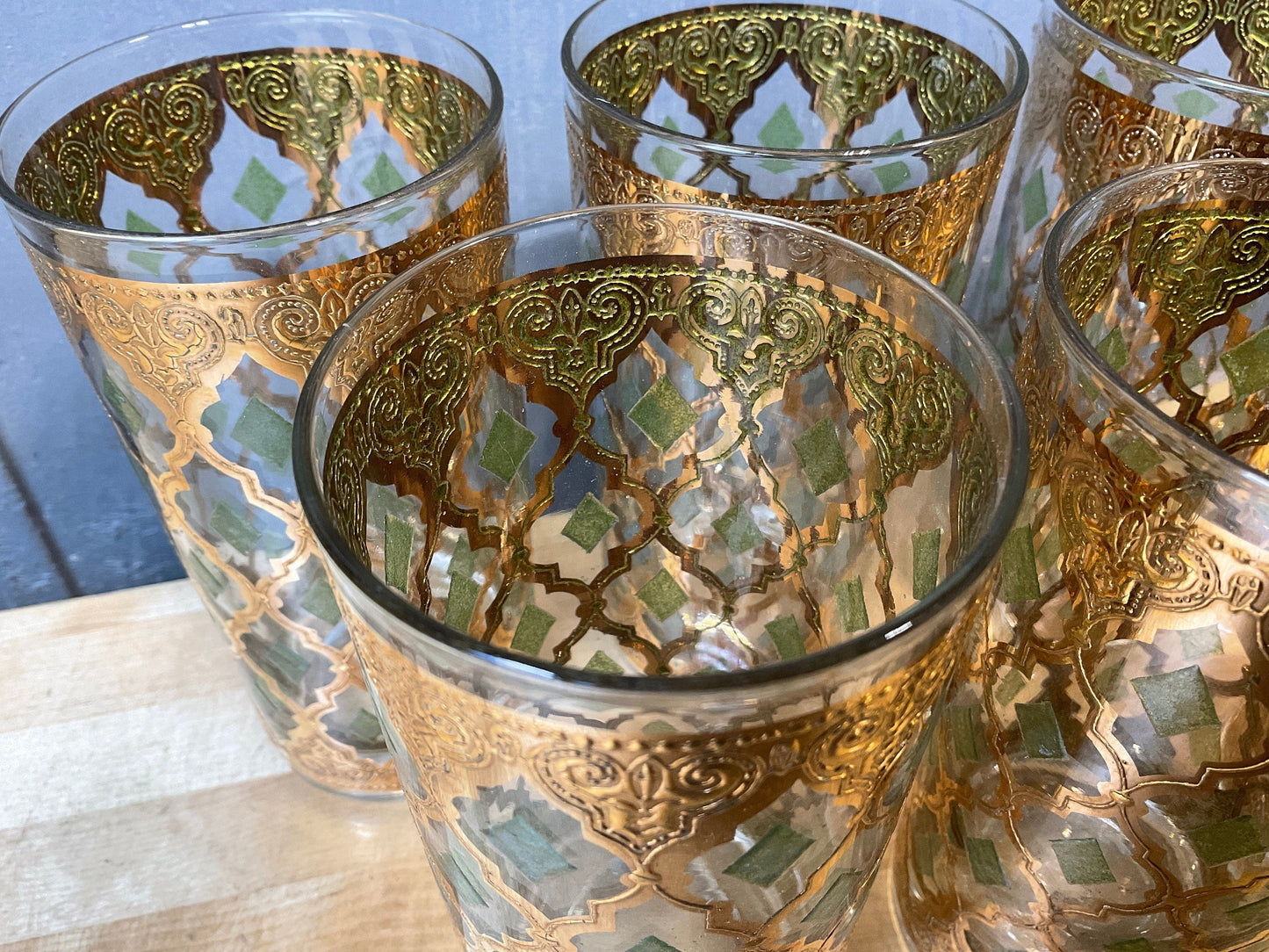 Vintage Culver Valencia 22K Gold Glassware