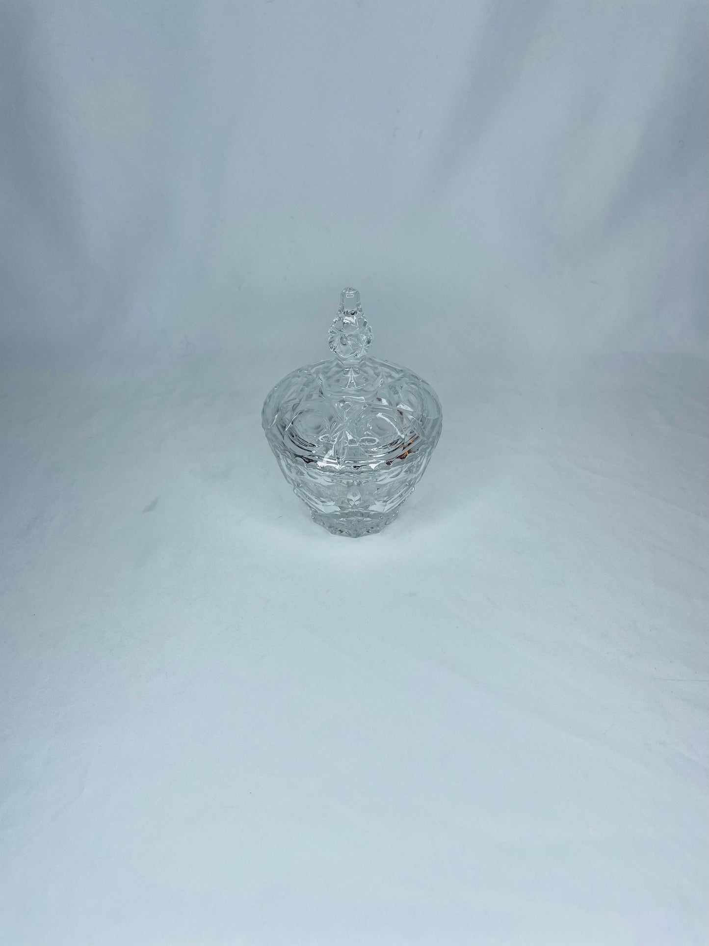 Antique Decorative Cut Glass Container and Candy Dish