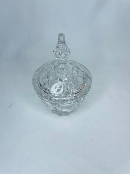 Antique Decorative Cut Glass Container and Candy Dish