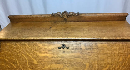 Antique Tiger Oak Drop Front Secretary Desk