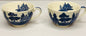 Vintage willow johnson brothers england set of 2 tea cups w/inside imprint transferware