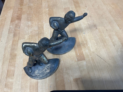 Hubley cast iron football player bookends