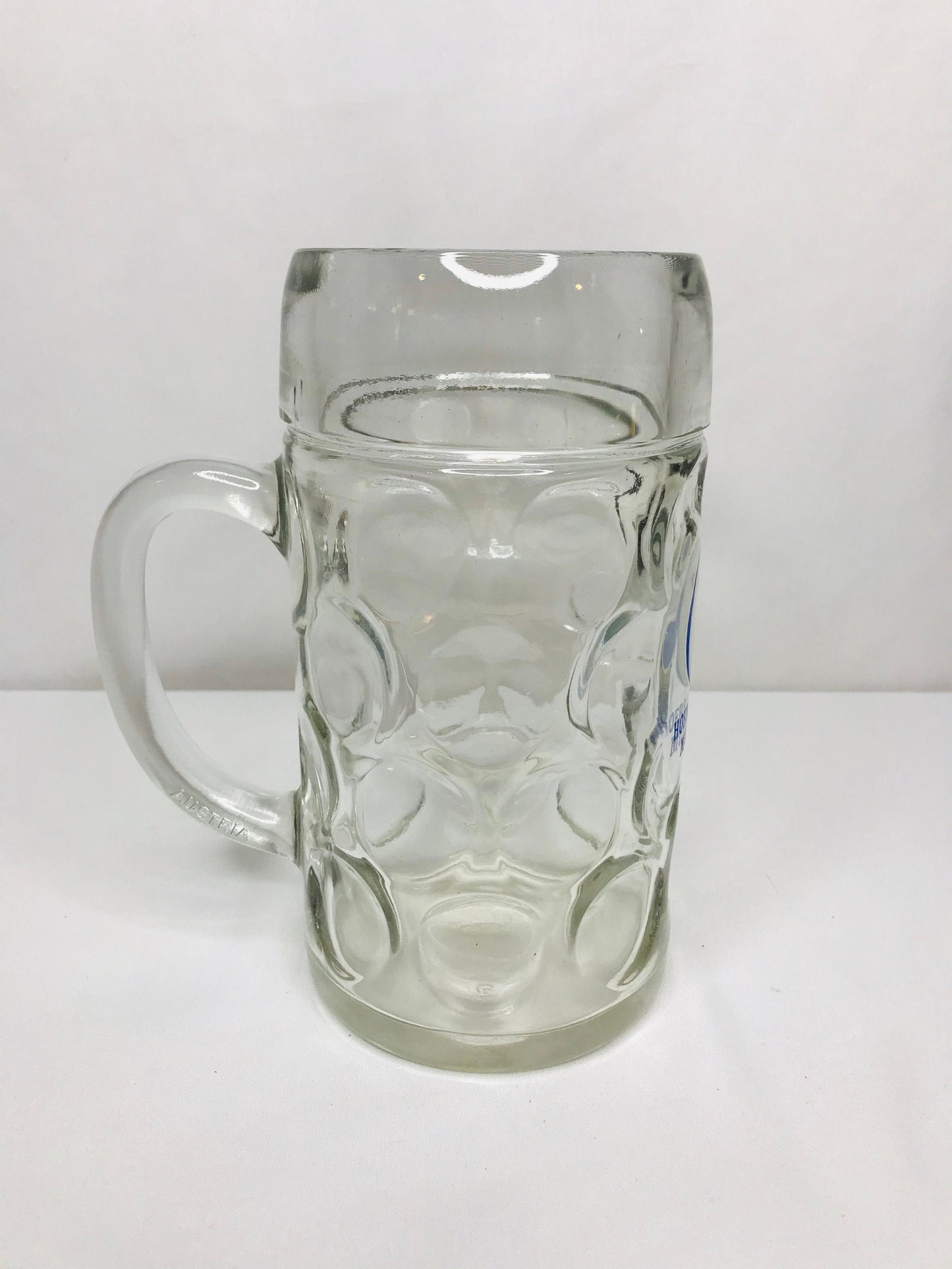 German hb hofbrauhaus munchen 1 liter glass dimpled stein/mug