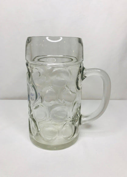 German hb hofbrauhaus munchen 1 liter glass dimpled stein/mug