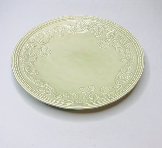 Destino’s, s. a. large beige leaf/floral scroll design serving bowl made in Portugal