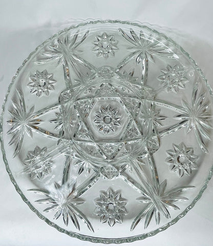 1960's Cut Glass Divided Serving Dishes