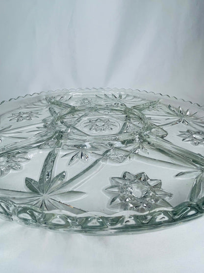 1960's Cut Glass Divided Serving Dishes