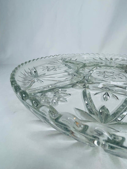 1960 s Cut Glass Divided Serving Dishes Terra Americana